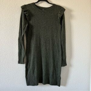 Club Monaco Women’s Wool Silk Blend Knit Dress Sz Small Green Holiday Fall Party